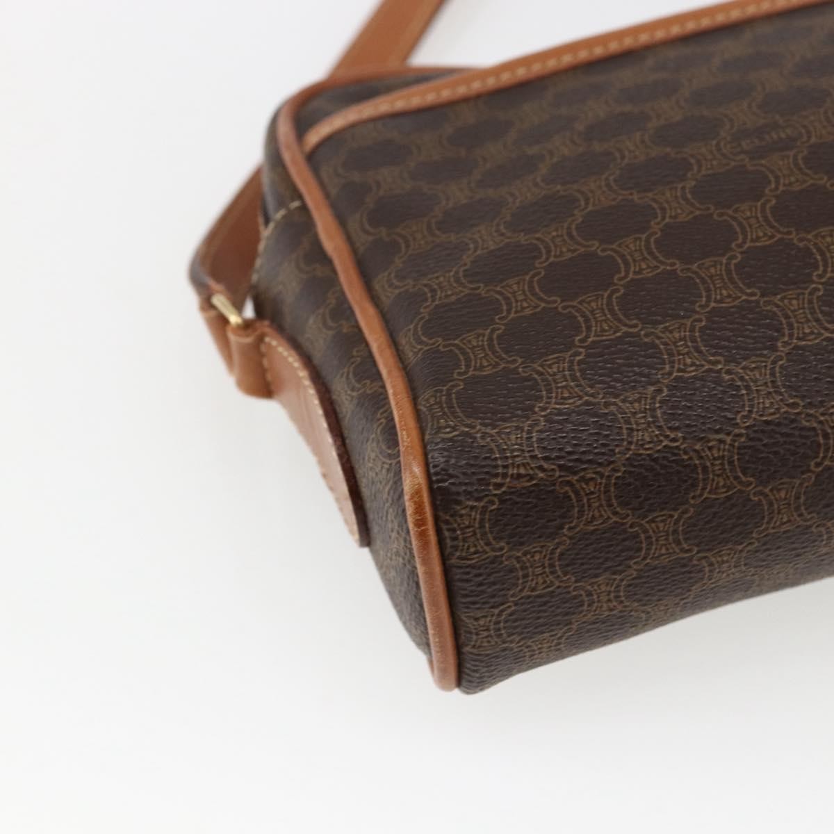 Celine Vintage Macadam Canvas And Leather Brown Canvas Shoulder Bag Bag (Pre-Owned)