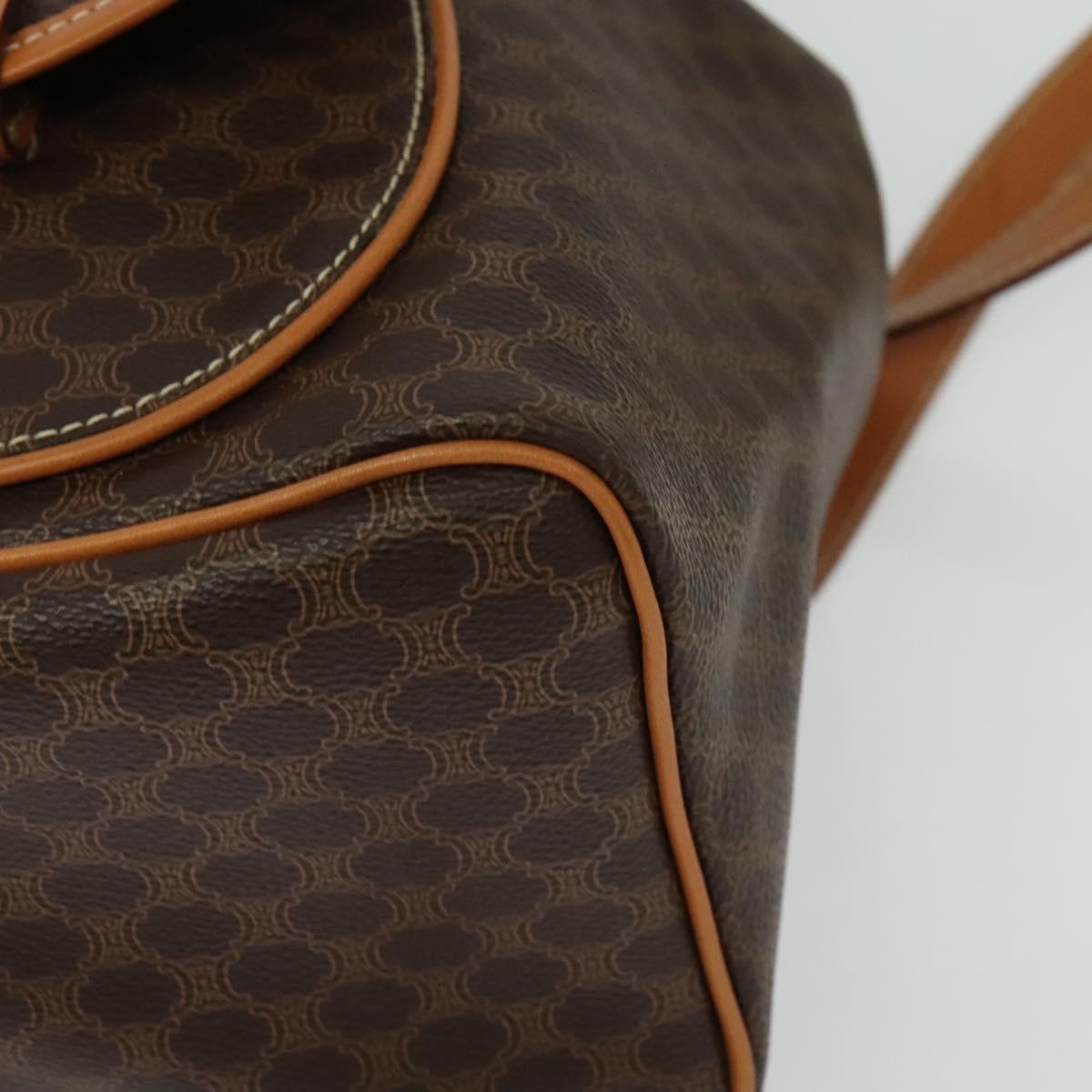 Celine Vintage Macadam Canvas And Leather Brown Pvc Backpack Bag (Pre-Owned)