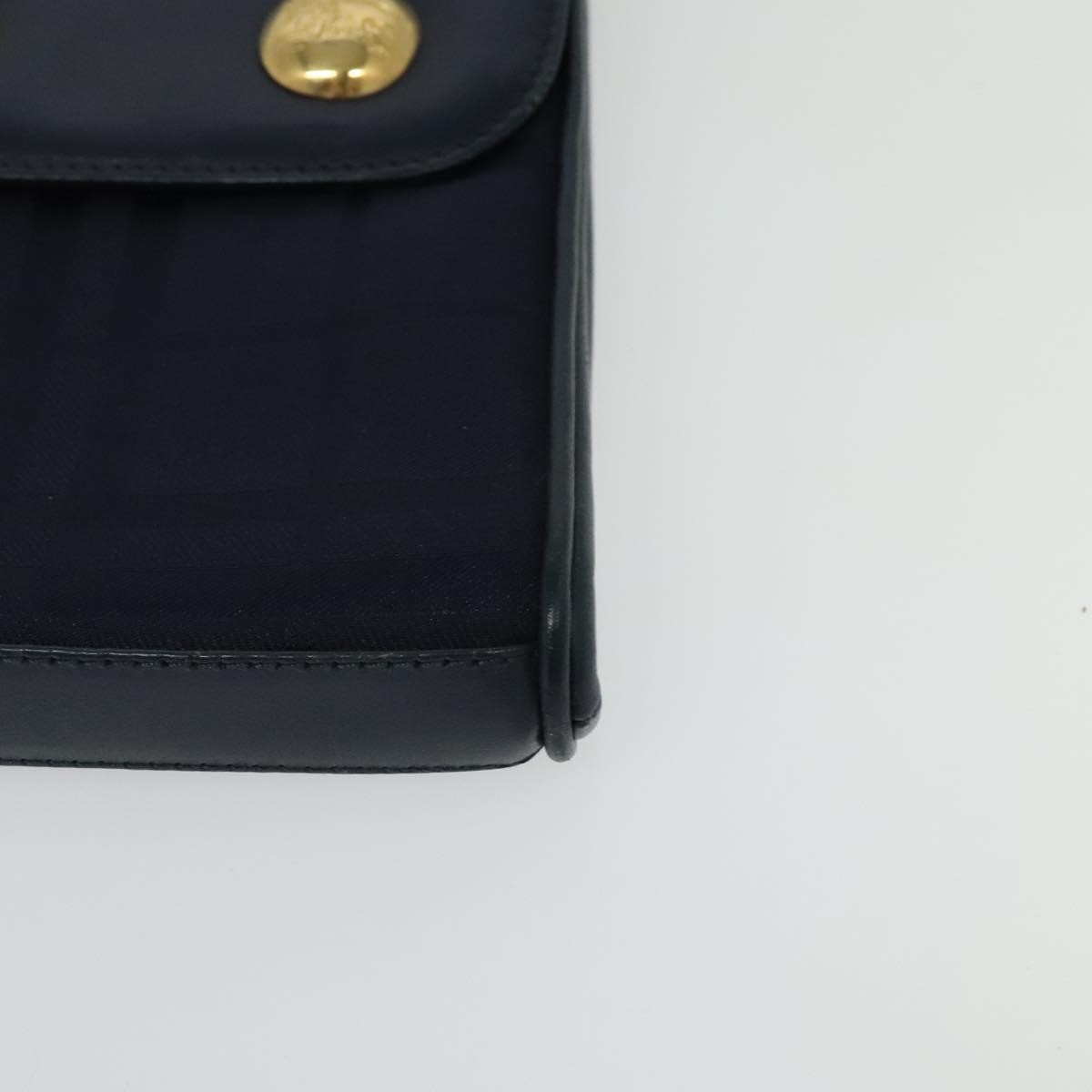 Burberry Flap Shoulder Canvas Navy Canvas Shoulder Bag Bag (Pre-Owned)