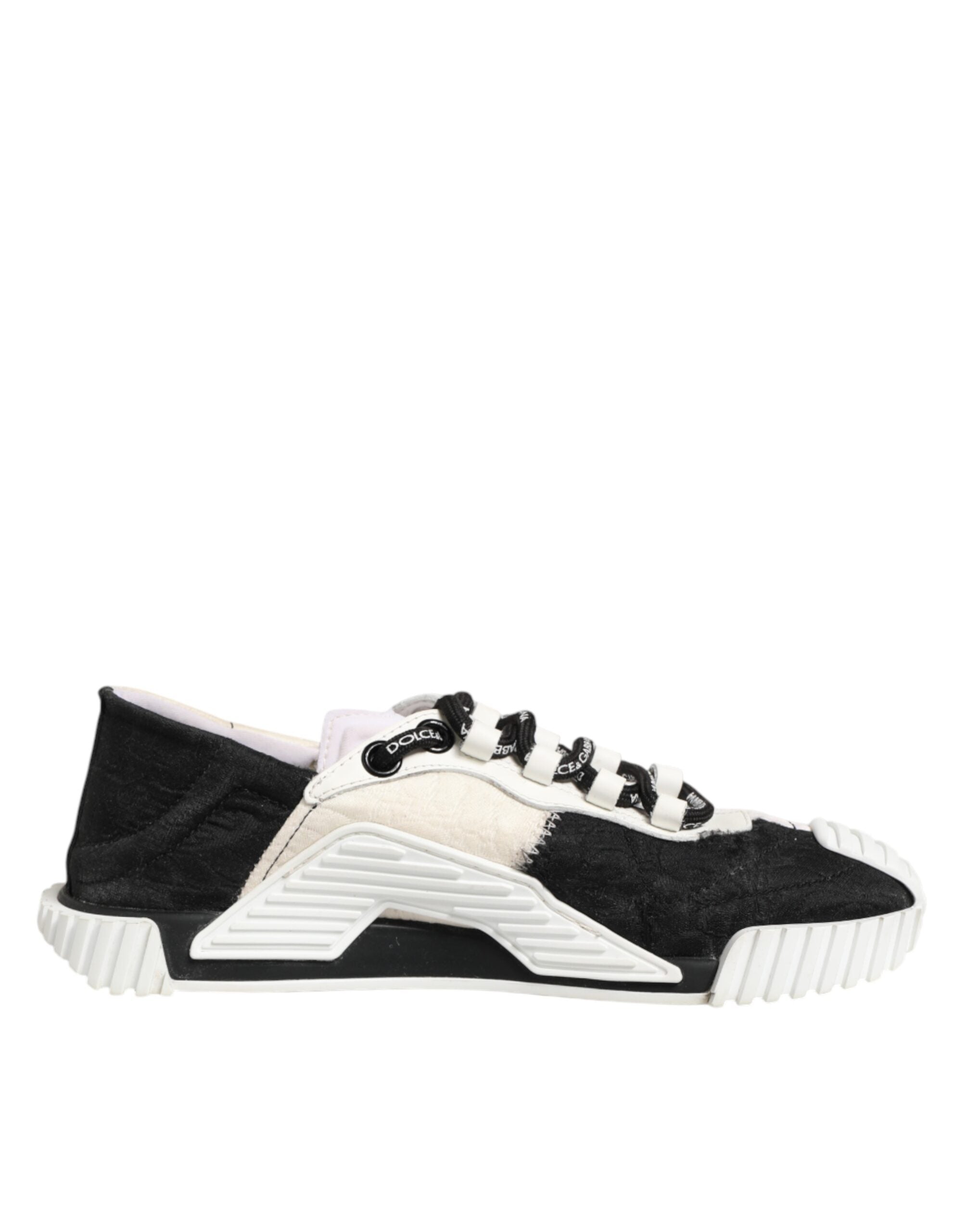 Dolce & Gabbana White Black Leather NS1 Sneaker  Women's Shoes (Pre-Owned)