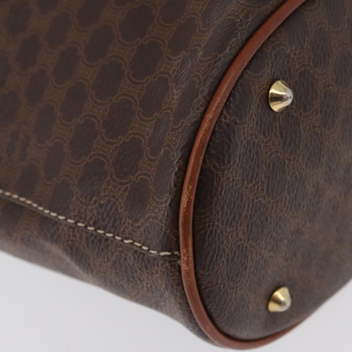 Celine Vintage Macadam Canvas And Leather Brown Canvas Tote Bag Bag (Pre-Owned)