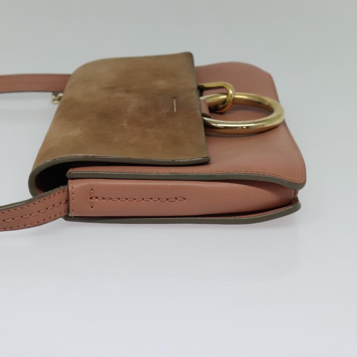 Chloe Faye Leather And Suede Pink Leather Shoulder Bag Bag (Pre-Owned)