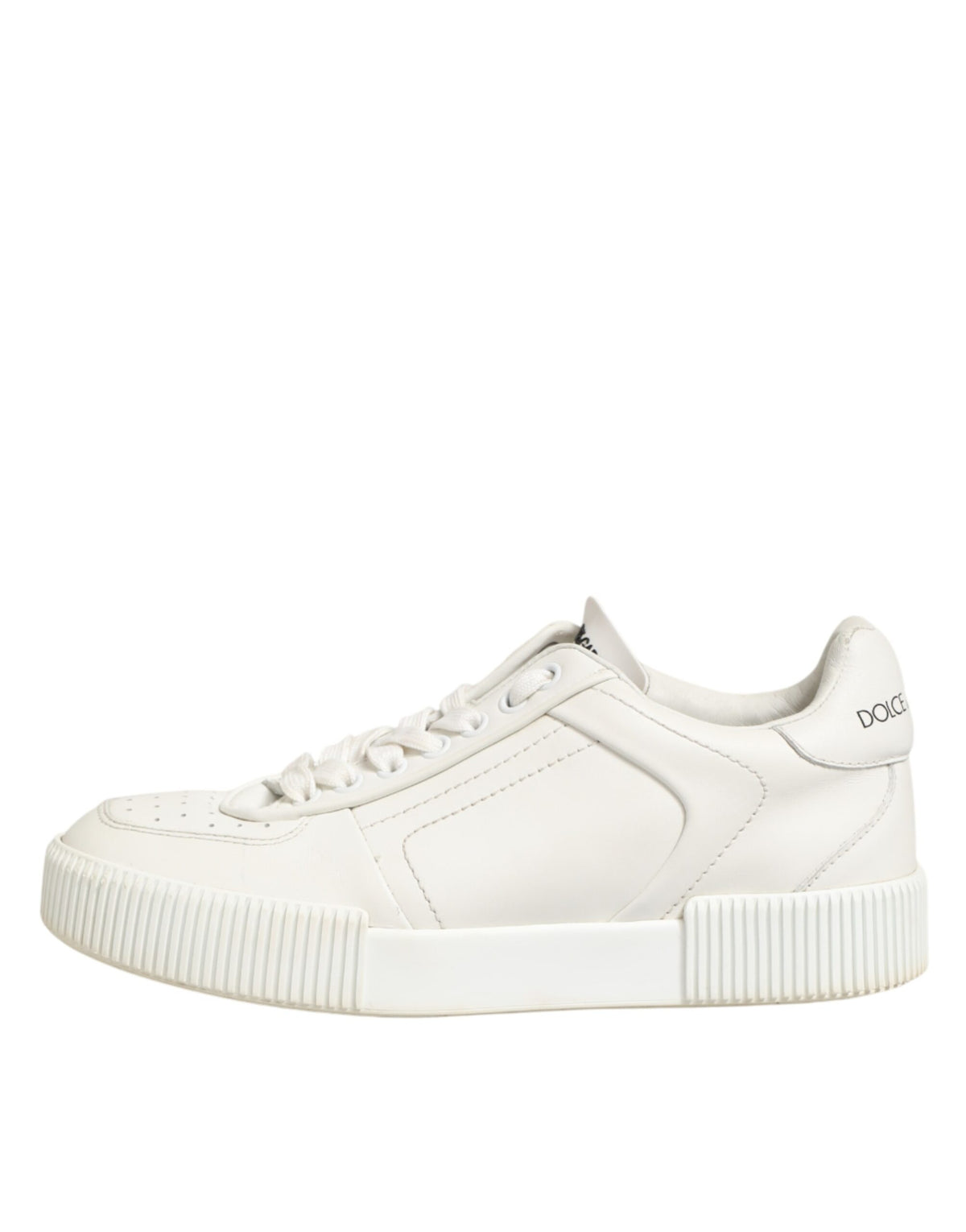 Dolce & Gabbana White Leather MIAMI Low Top Sneakers Women's Shoes (Pre-Owned)