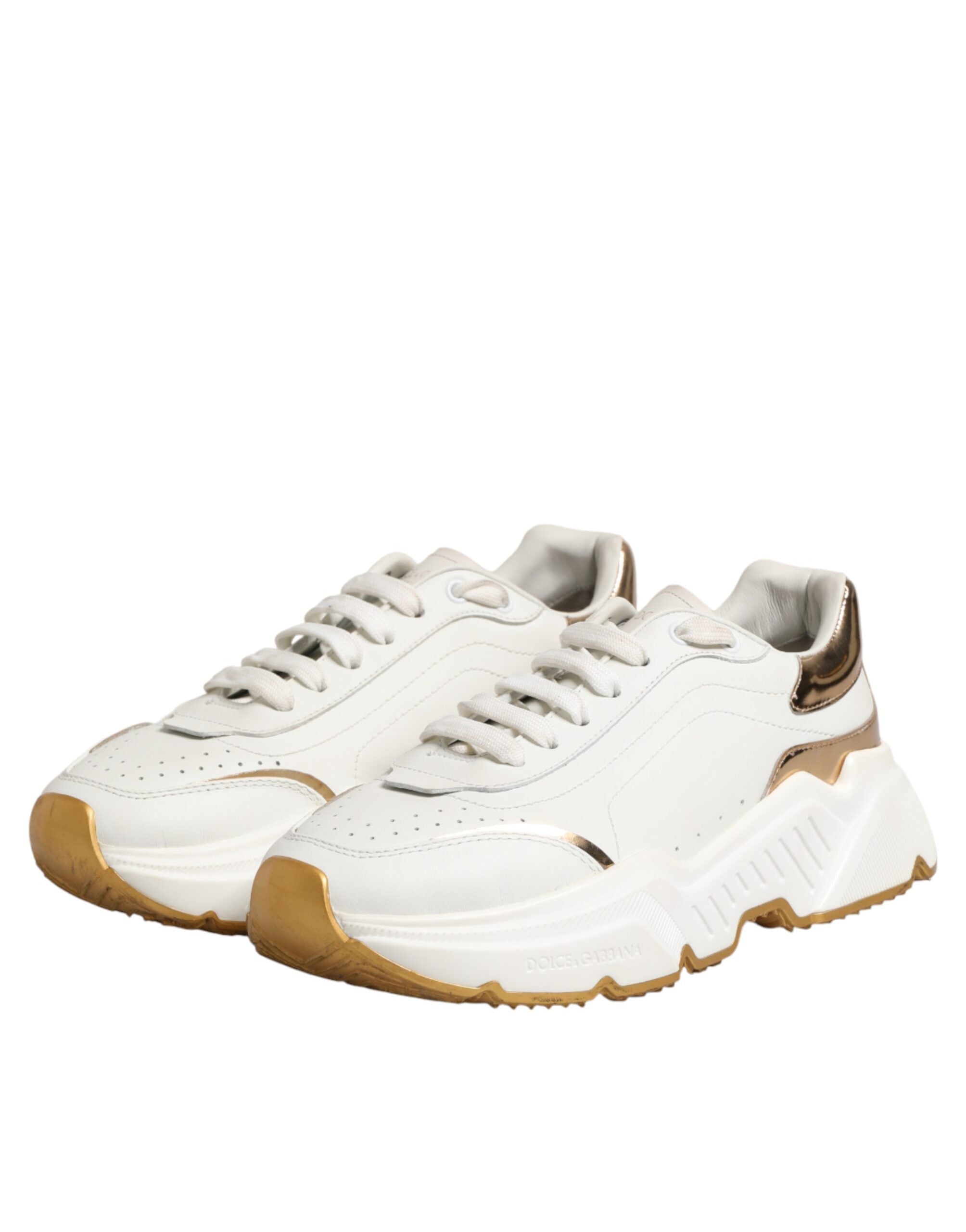 Dolce & Gabbana White Gold Daymaster Low Top Sneakers Women's Shoes (Pre-Owned)