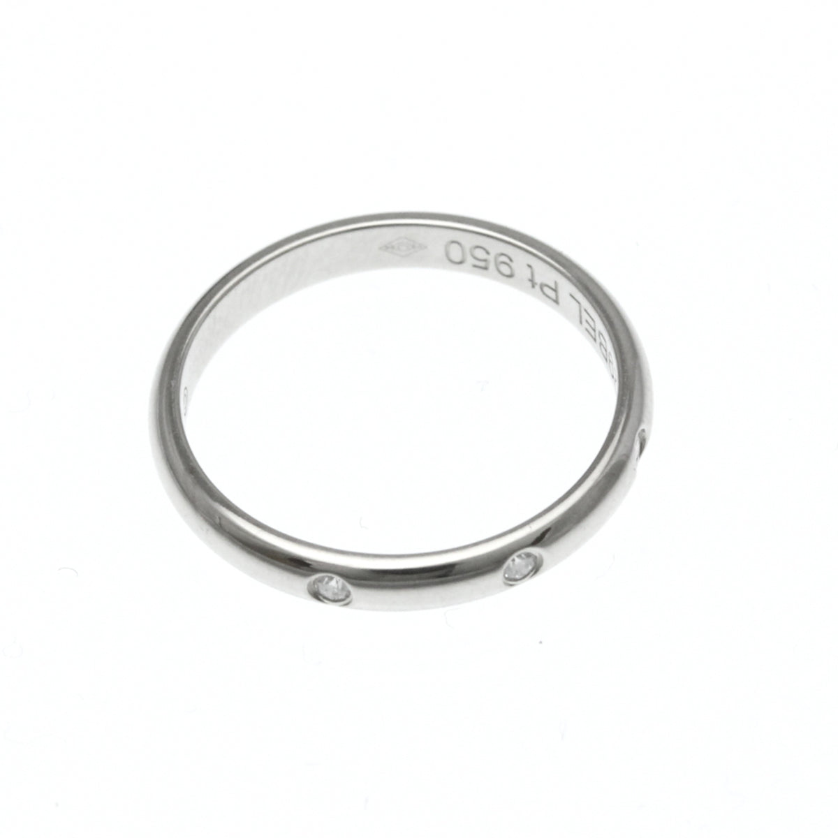 Cartier 1895 Wedding Band 3 Diamonds Platinum With Diamonds Silver Platinum Ring Jewelry (Pre-Owned)