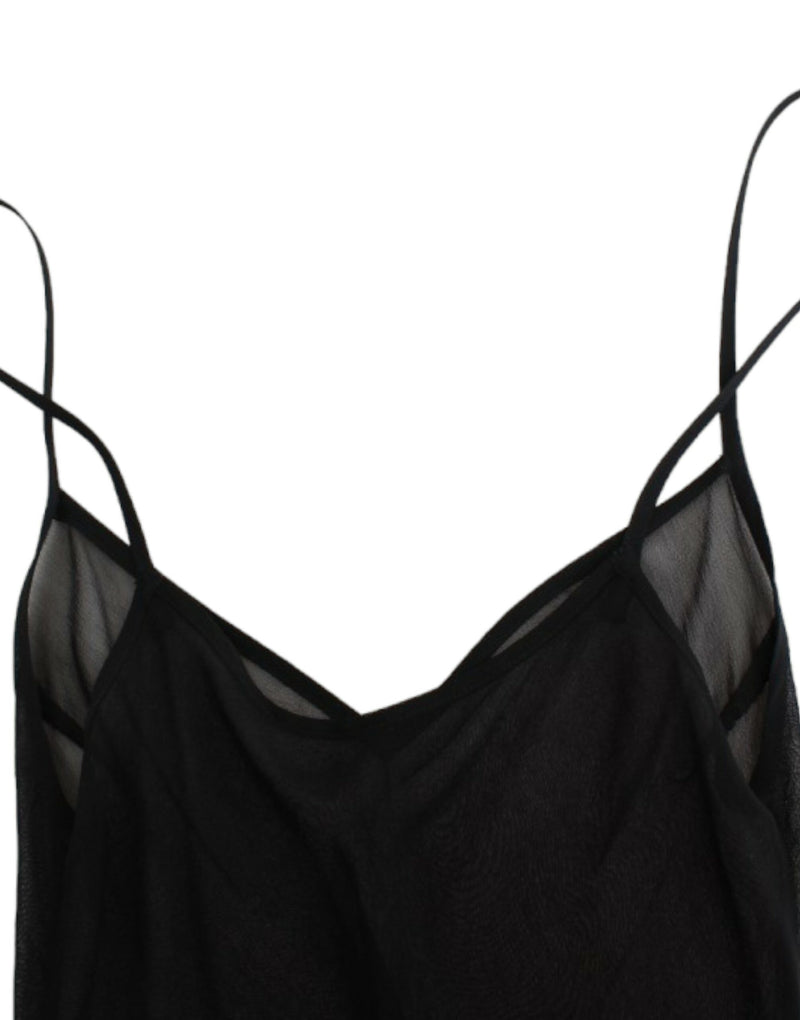 Cavalli Elegant Sheer Black Silk Blouson Women's Dress