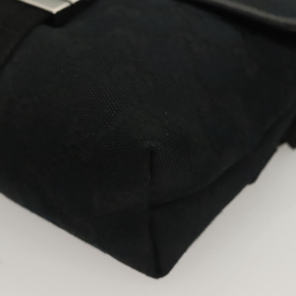 Gucci Buckle Belt Gg Canvas And Leather Black Canvas Bag (Pre-Owned)