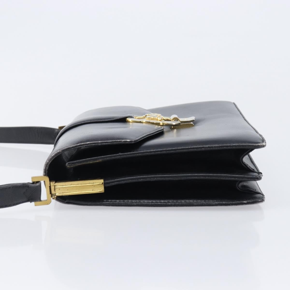 Celine Horse Carriage Leather Black Leather Shoulder Bag Bag (Pre-Owned)