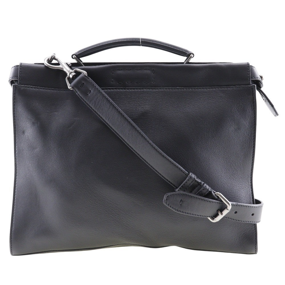 Fendi Peekaboo Iconic Fit Leather Black Leather Briefcase Bag (Pre-Owned)