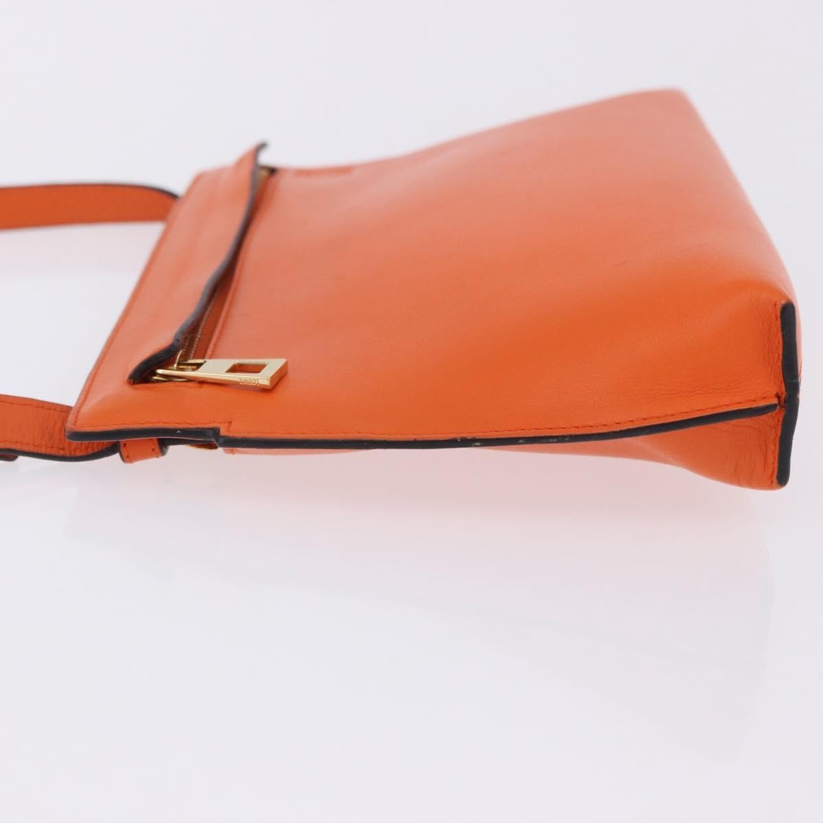 Loewe T Messenger Leather Orange Leather Crossbody Bag Bag (Pre-Owned)