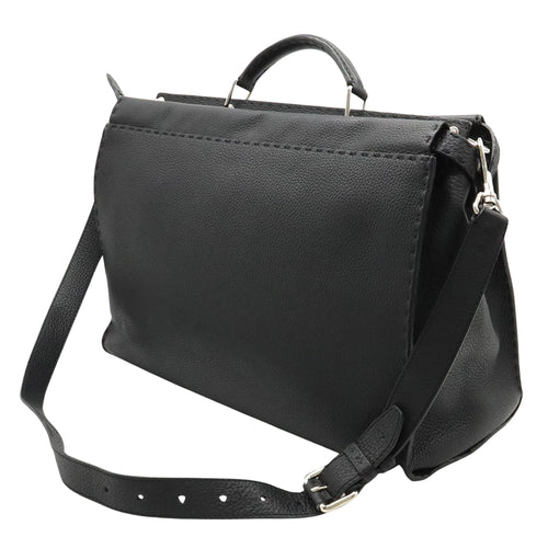 Fendi Selleria Black Leather Handbag (Pre-Owned)