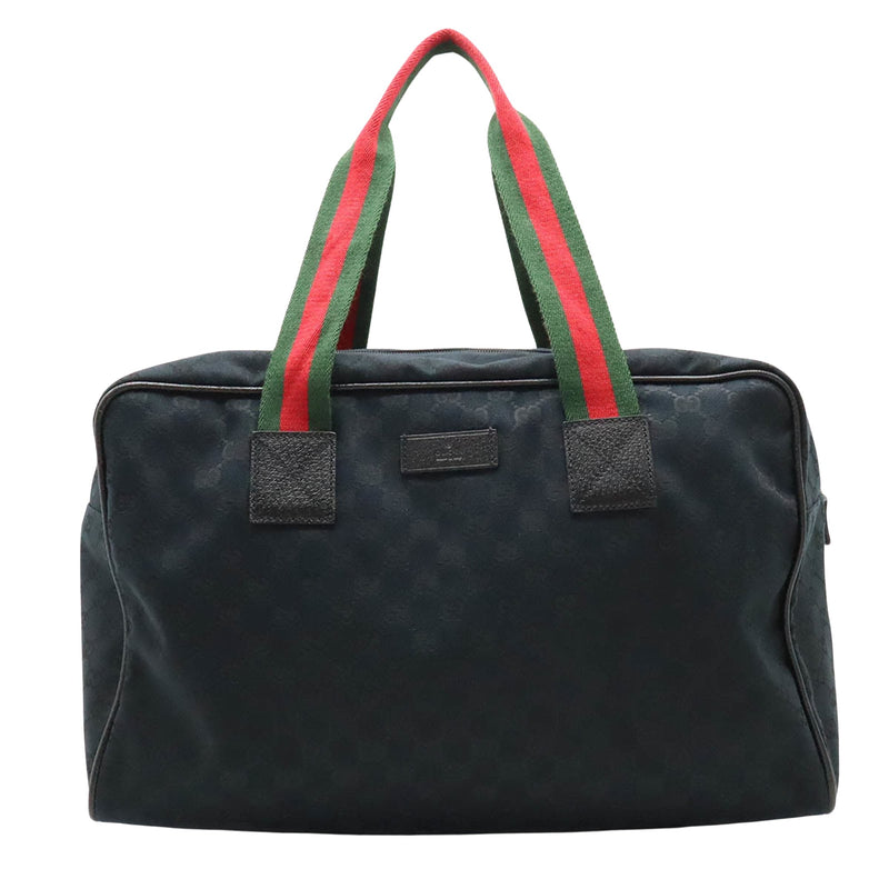 Gucci Sherry Black Canvas Travel Bag (Pre-Owned)
