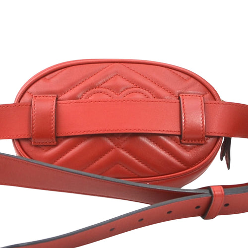 Gucci Gg Marmont Red Leather Clutch Bag (Pre-Owned)