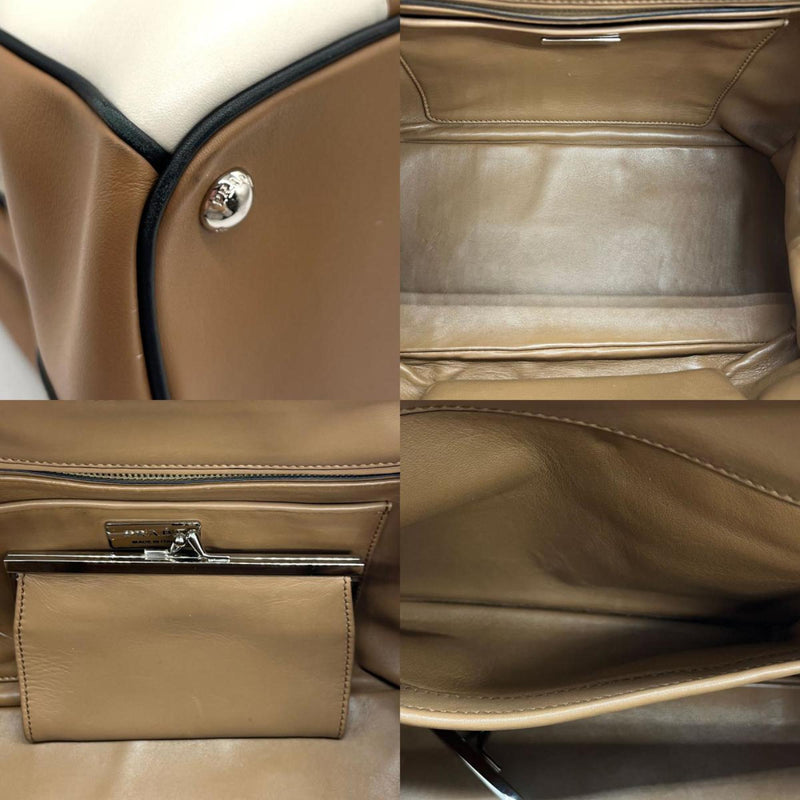 Prada Baiadera Camel Leather Handbag (Pre-Owned)