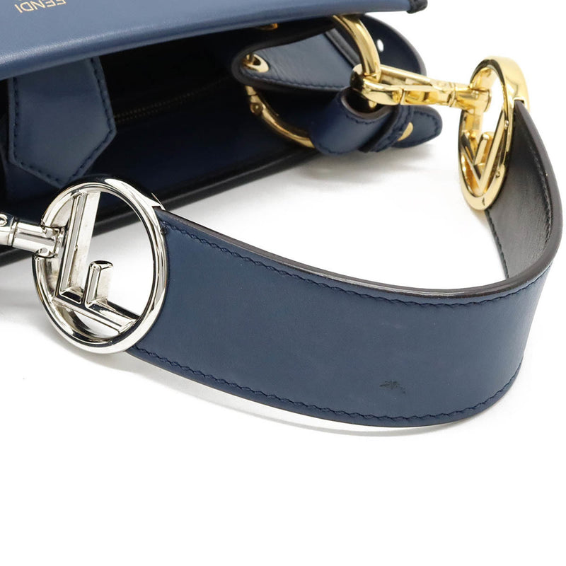 Fendi Runaway Navy Leather Handbag (Pre-Owned)