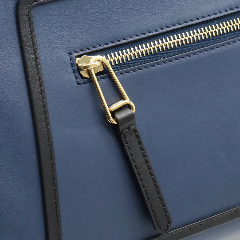 Fendi Runaway Navy Leather Handbag (Pre-Owned)