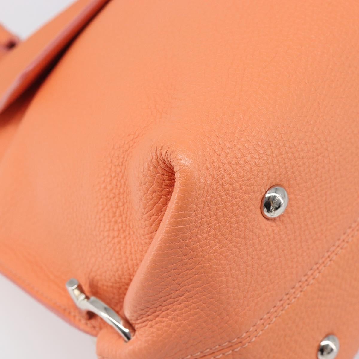 Salvatore Ferragamo Sofia Satchel Leather Orange Leather Handbag (Pre-Owned)
