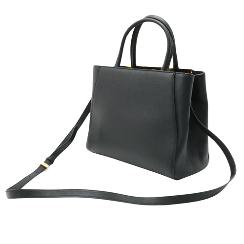 Fendi 2Jours Black Leather Handbag (Pre-Owned)