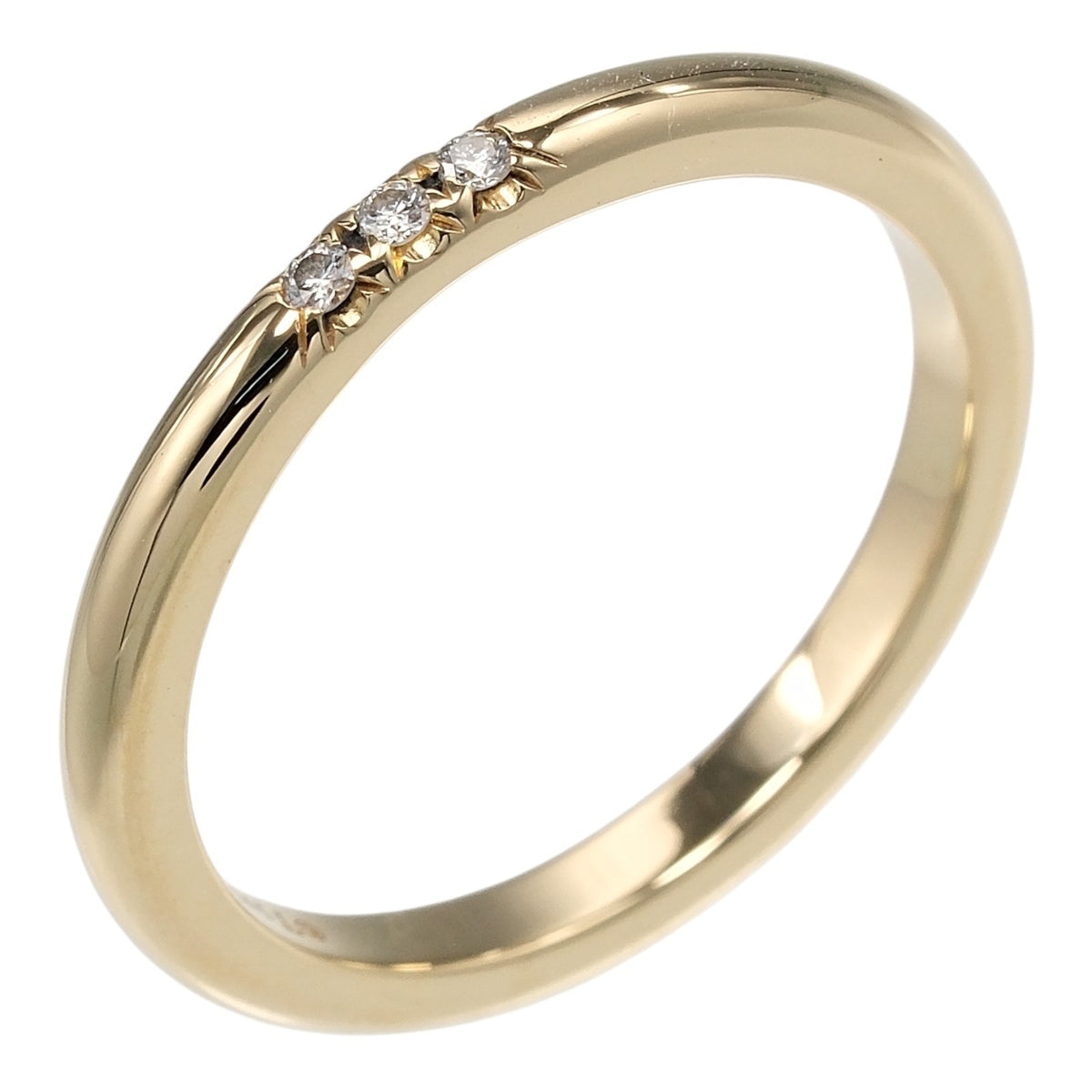 Tiffany & Co. Classic Wedding Band 3 Diamonds 18K Yellow Gold Gold Yellow_Gold Ring Jewelry (Pre-Owned)