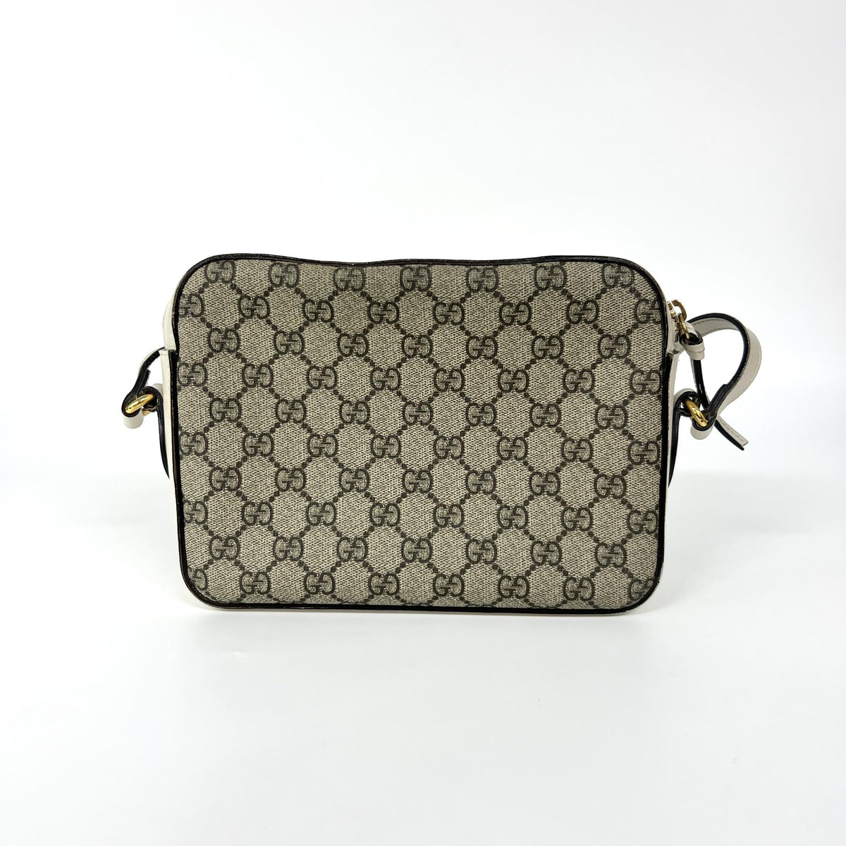 Gucci Horsebit 1955 Flap Pocket Camera Gg Coated Canvas And Leather Beige Canvas Shoulder Bag Bag (Pre-Owned)