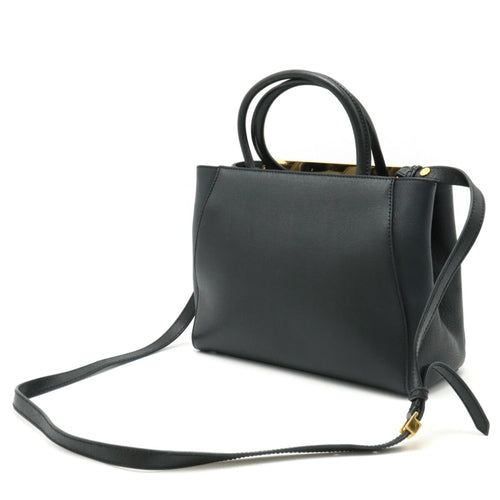 Fendi 2Jours Black Leather Handbag (Pre-Owned)