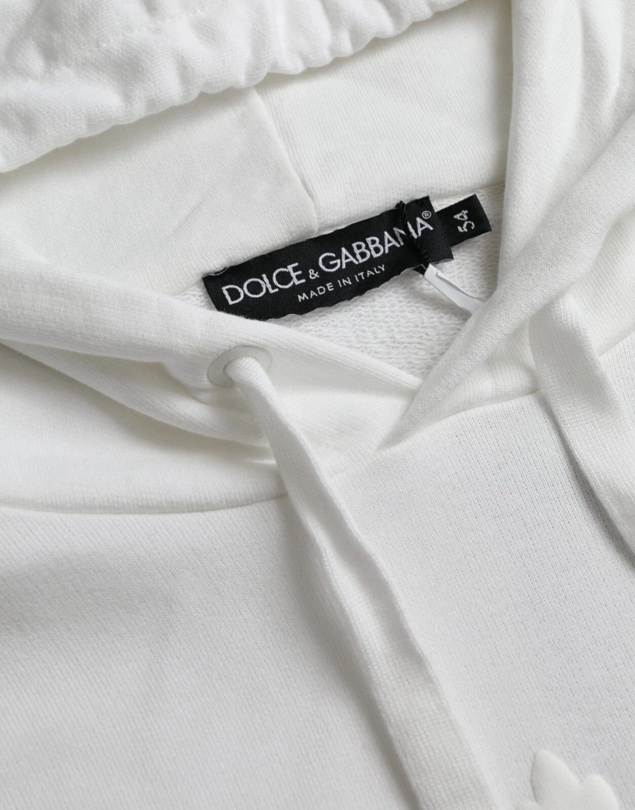 Dolce & Gabbana White Cotton Hooded Pullover Sweatshirt Men's Men