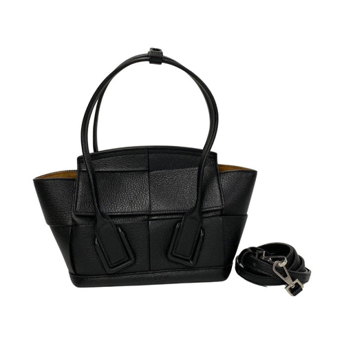 Bottega Veneta Intrecciato Black Leather Handbag (Pre-Owned)