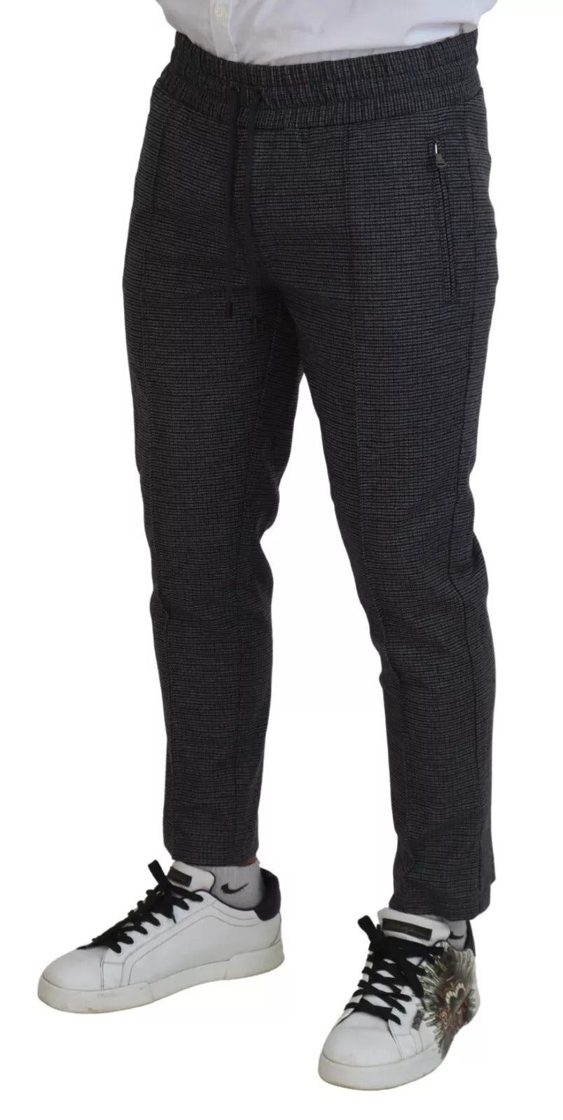 Dolce & Gabbana Gray Striped Wool Skinny Trouser Men's Pants