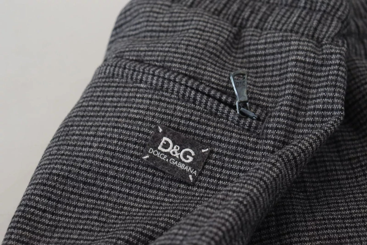 Dolce & Gabbana Gray Striped Wool Skinny Trouser Men's Pants