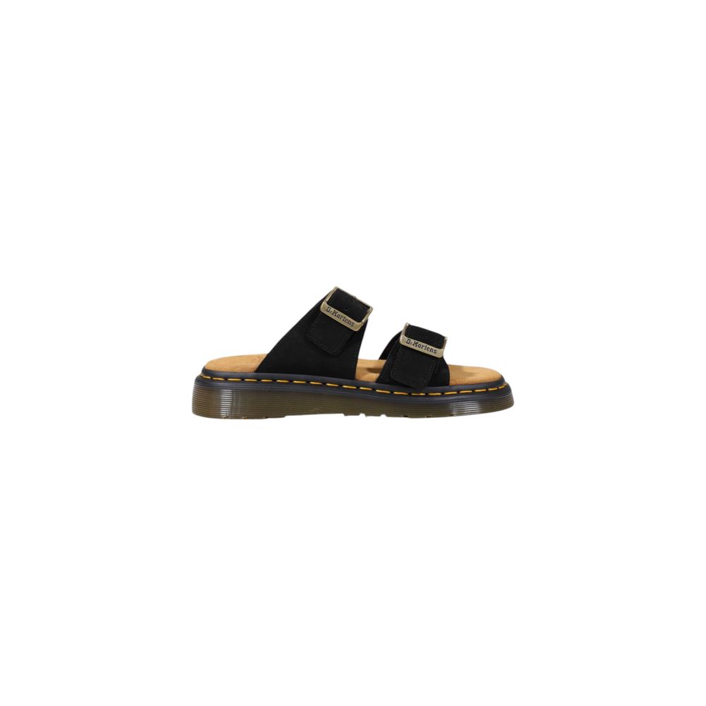 Dr. Martens Black Leather Flat Men's Sandals