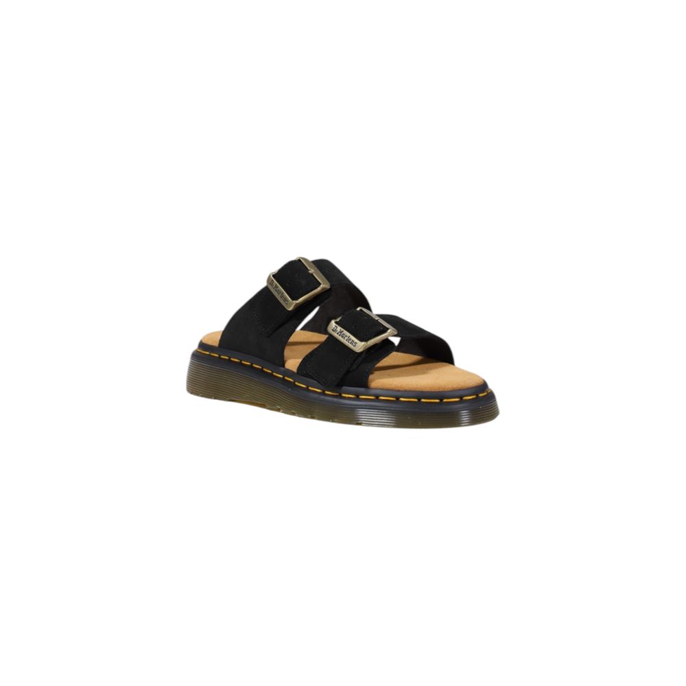 Dr. Martens Black Leather Flat Men's Sandals