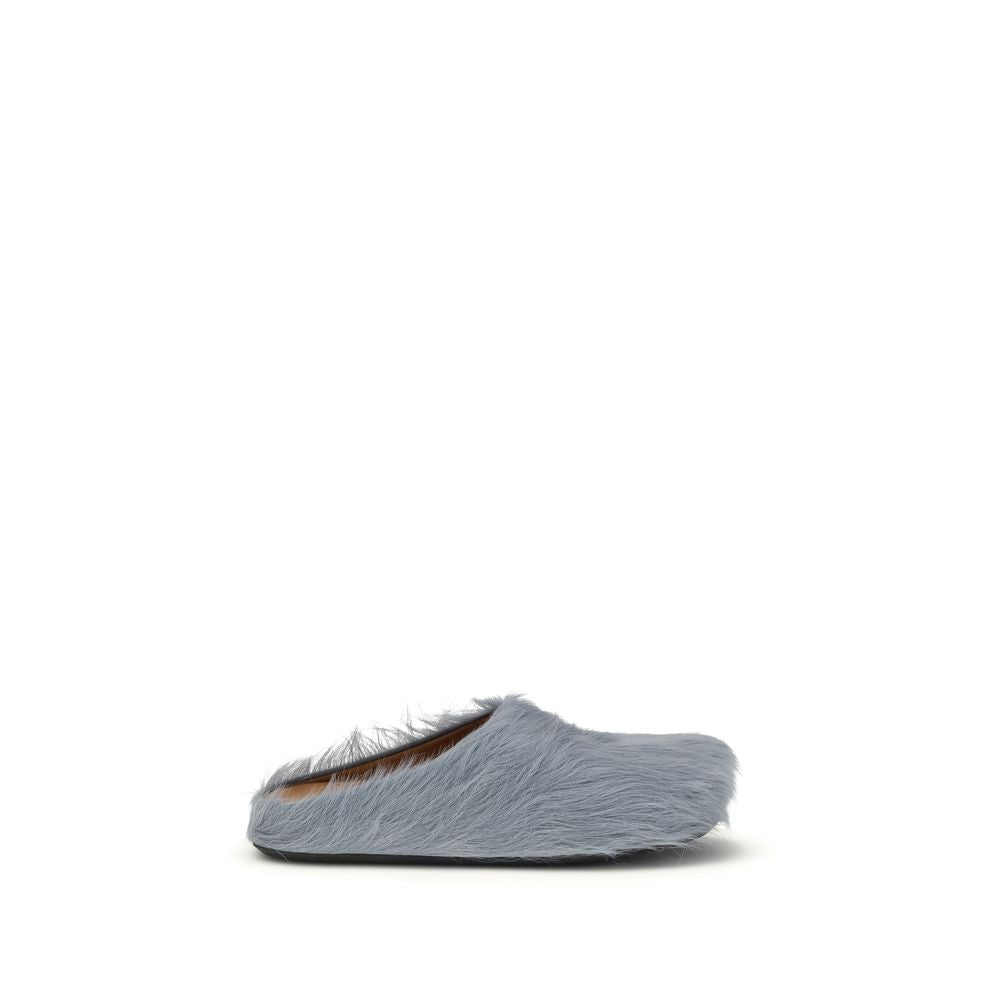 Marni Blue Calf Leather Bos Taurus Men's Mules