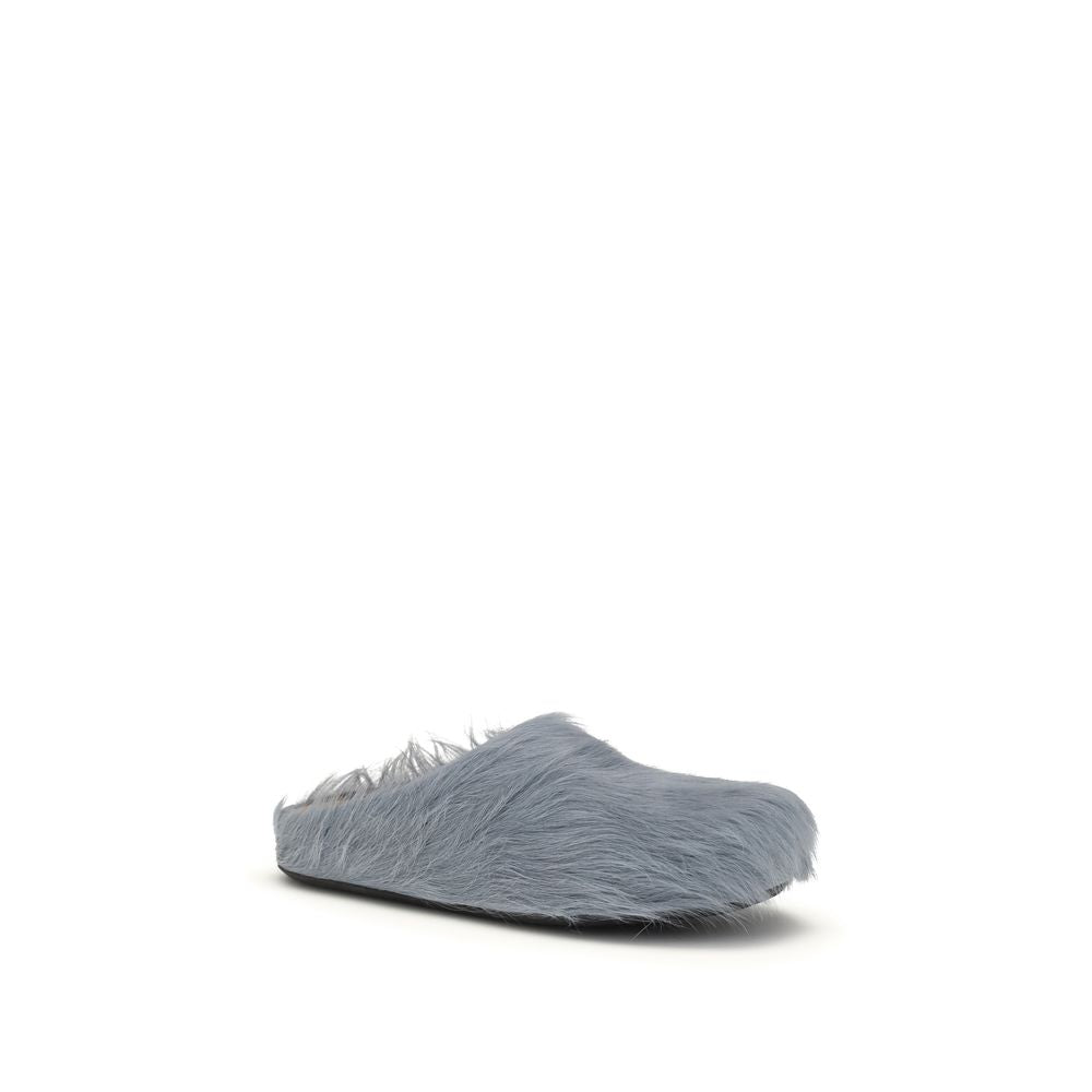 Marni Blue Calf Leather Bos Taurus Men's Mules