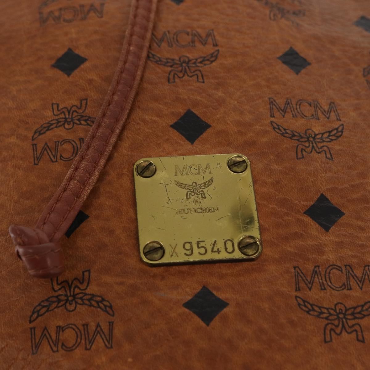 MCM Visetos Canvas And Leather Brown Canvas Shoulder Bag Bag (Pre-Owned)