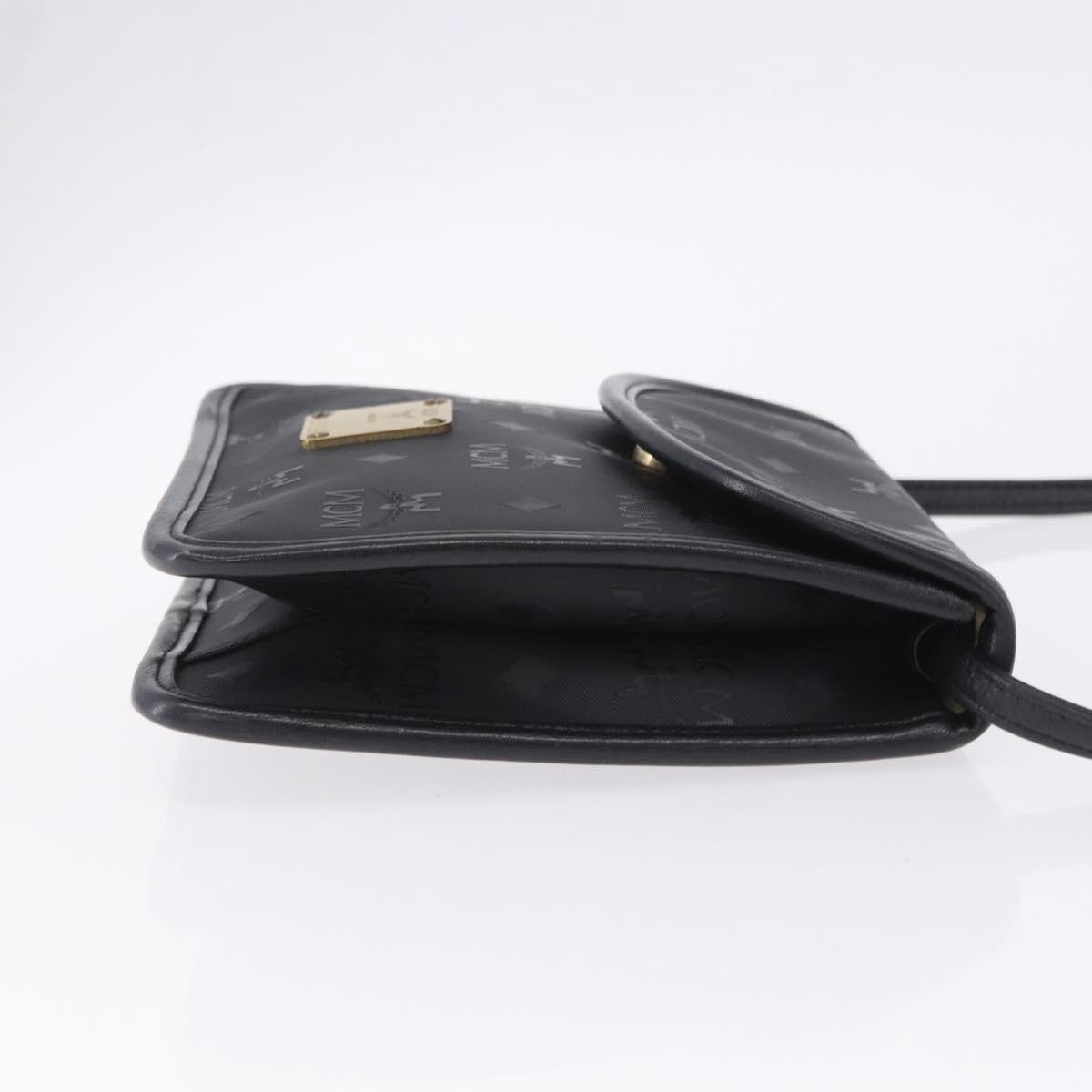 MCM Visetos Leather Black Leather Clutche & Pouche Bag (Pre-Owned)