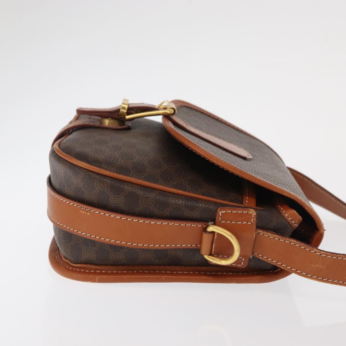 Celine Macadam Shoulder Canvas Brown Canvas Crossbody Bag Bag (Pre-Owned)