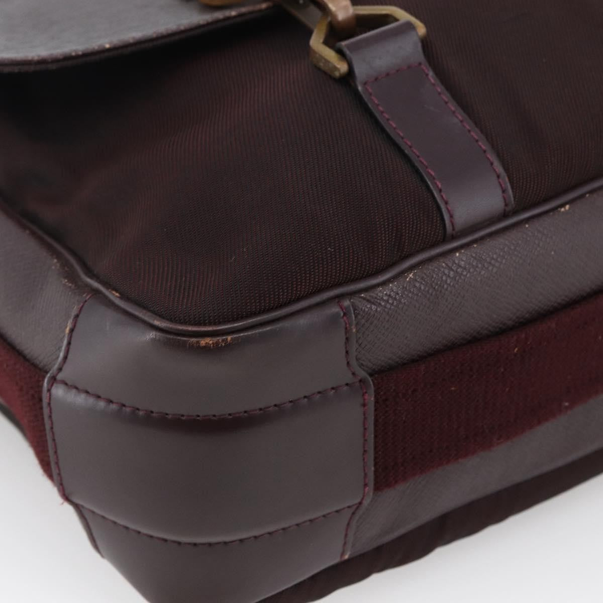 Louis Vuitton Dersou Taiga Leather And Canvas Brown Leather Shoulder Bag Bag (Pre-Owned)