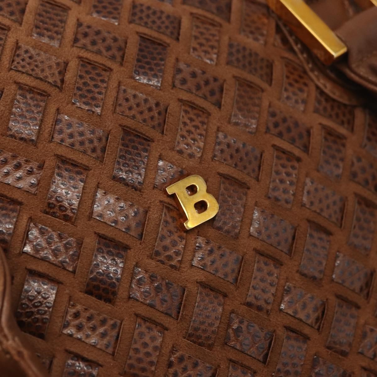 Bally Vintage Leather Brown Leather Handbag (Pre-Owned)