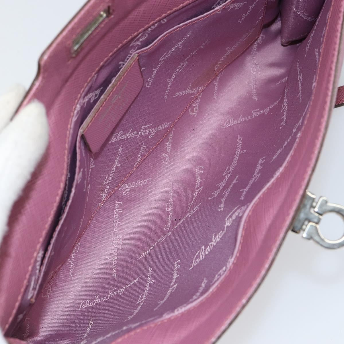 Salvatore Ferragamo Gancini Leather Pink Leather Clutche & Pouche Bag (Pre-Owned)