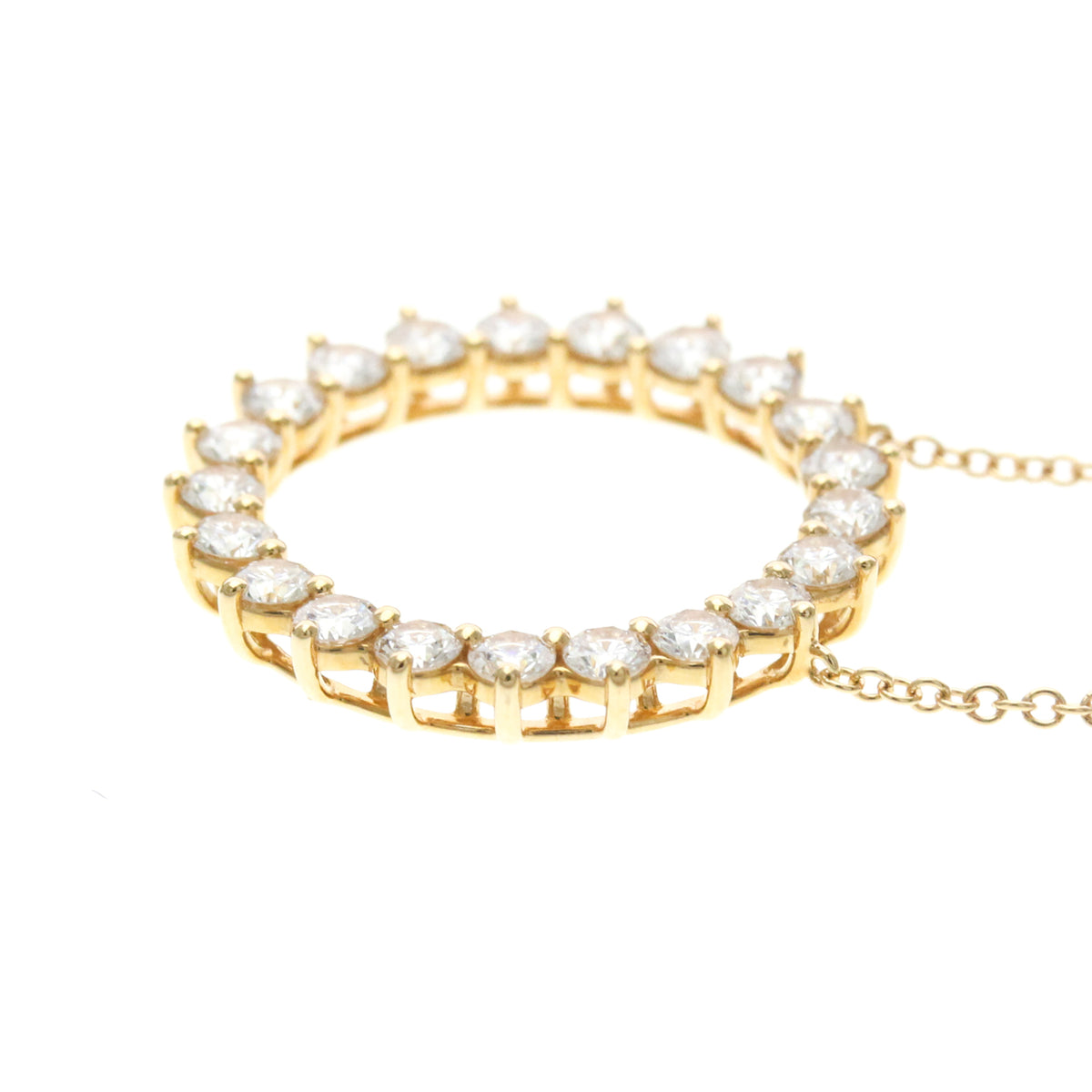 Tiffany & Co. Open Circle Pendant 18K Rose Gold With Diamonds Gold Pink_Gold Necklace Jewelry (Pre-Owned)