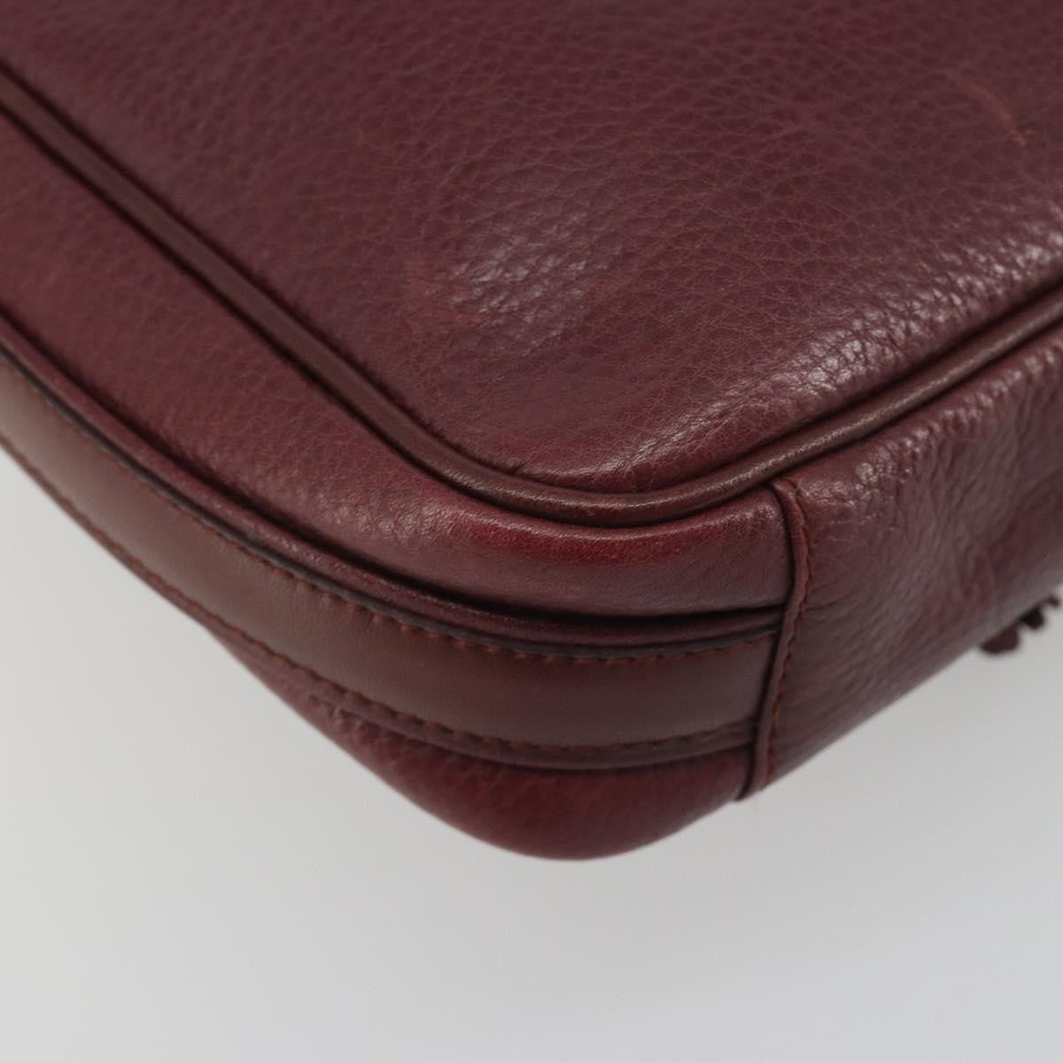 Cartier Tasseled Must De Cartier Leather Burgundy Leather Shoulder Bag Bag (Pre-Owned)
