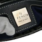 Fendi Zucchino Grey Canvas Shoulder Bag (Pre-Owned)