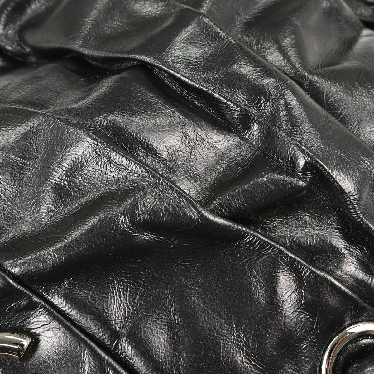 Chanel Twisted Bowling Glazed Calfskin Black Leather Shoulder Bag Bag (Pre-Owned)