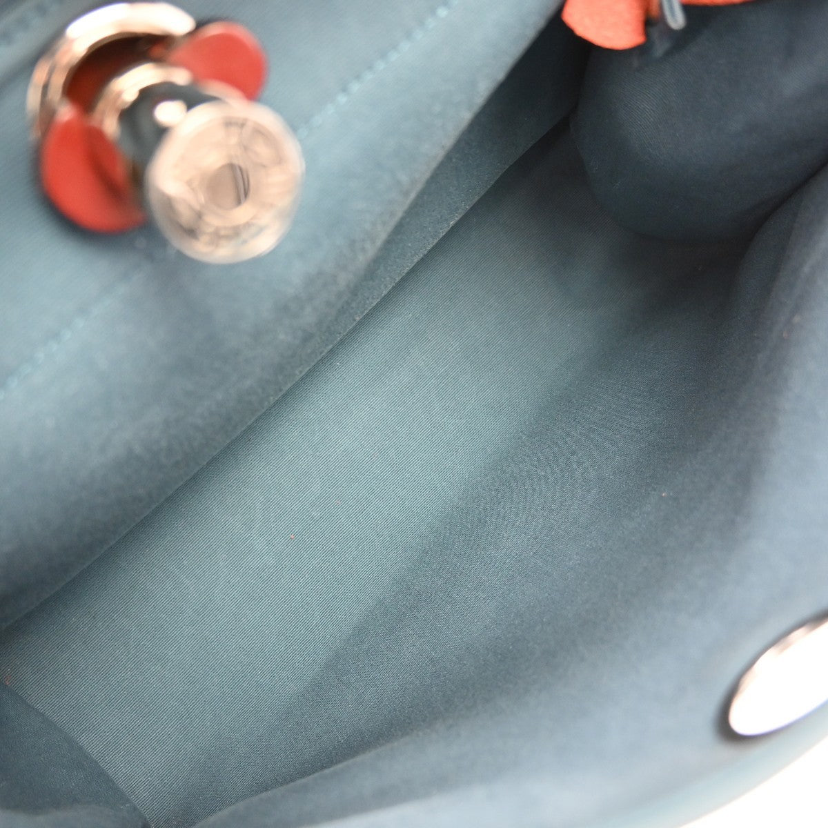 Hermes Herbag Zip Leather And Toile Blue Canvas Handbag (Pre-Owned)