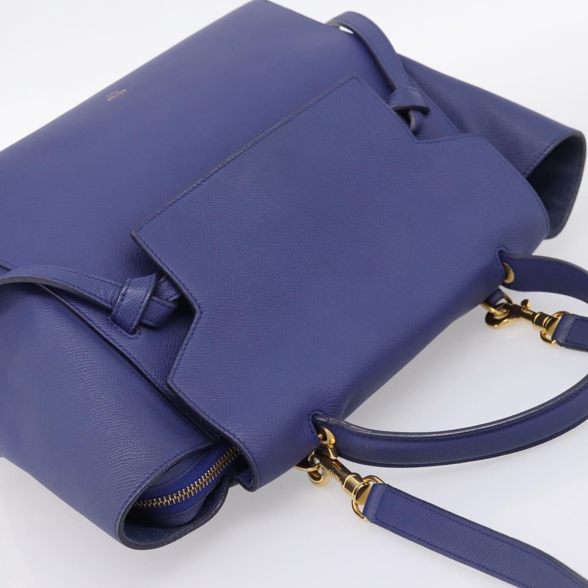Celine Belt Leather Blue Leather Handbag (Pre-Owned)