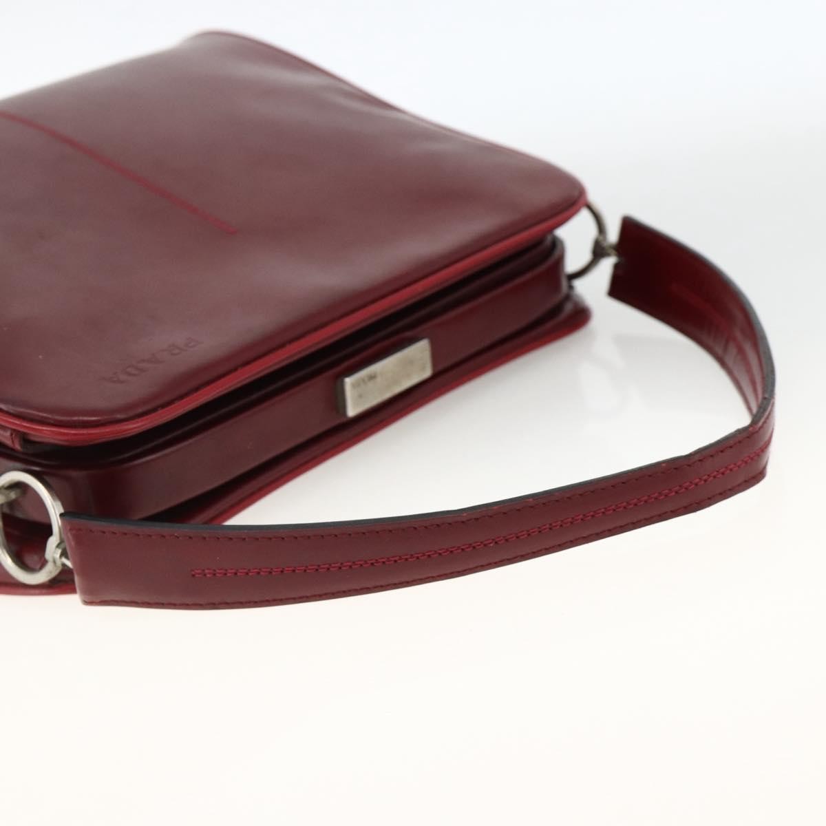 Prada Vintage Leather Burgundy Leather Handbag (Pre-Owned)