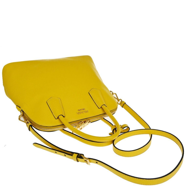 Prada Saffiano Yellow Leather Handbag (Pre-Owned)
