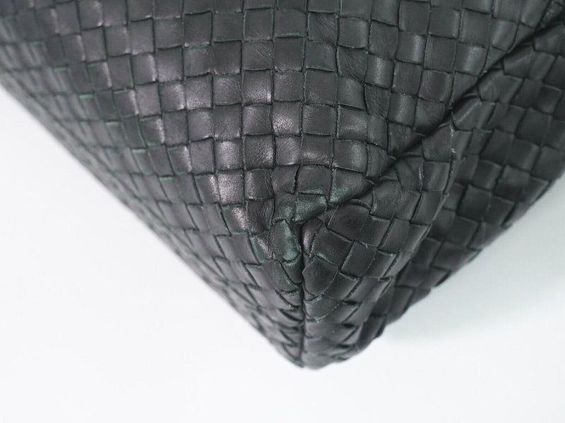 Bottega Veneta Intrecciato Black Leather Handbag (Pre-Owned)