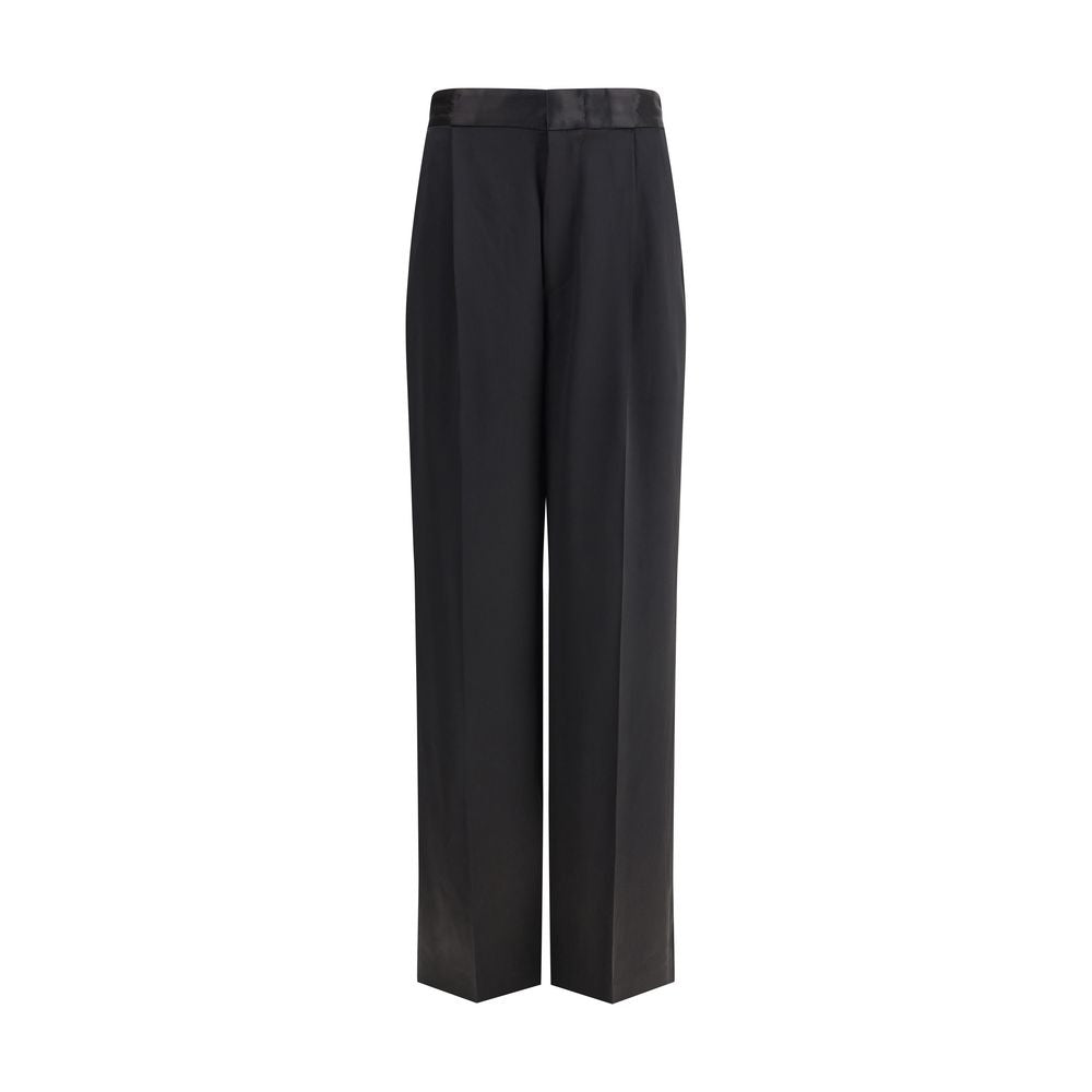 SA SU PHI Black Silk Casual Women's Pants