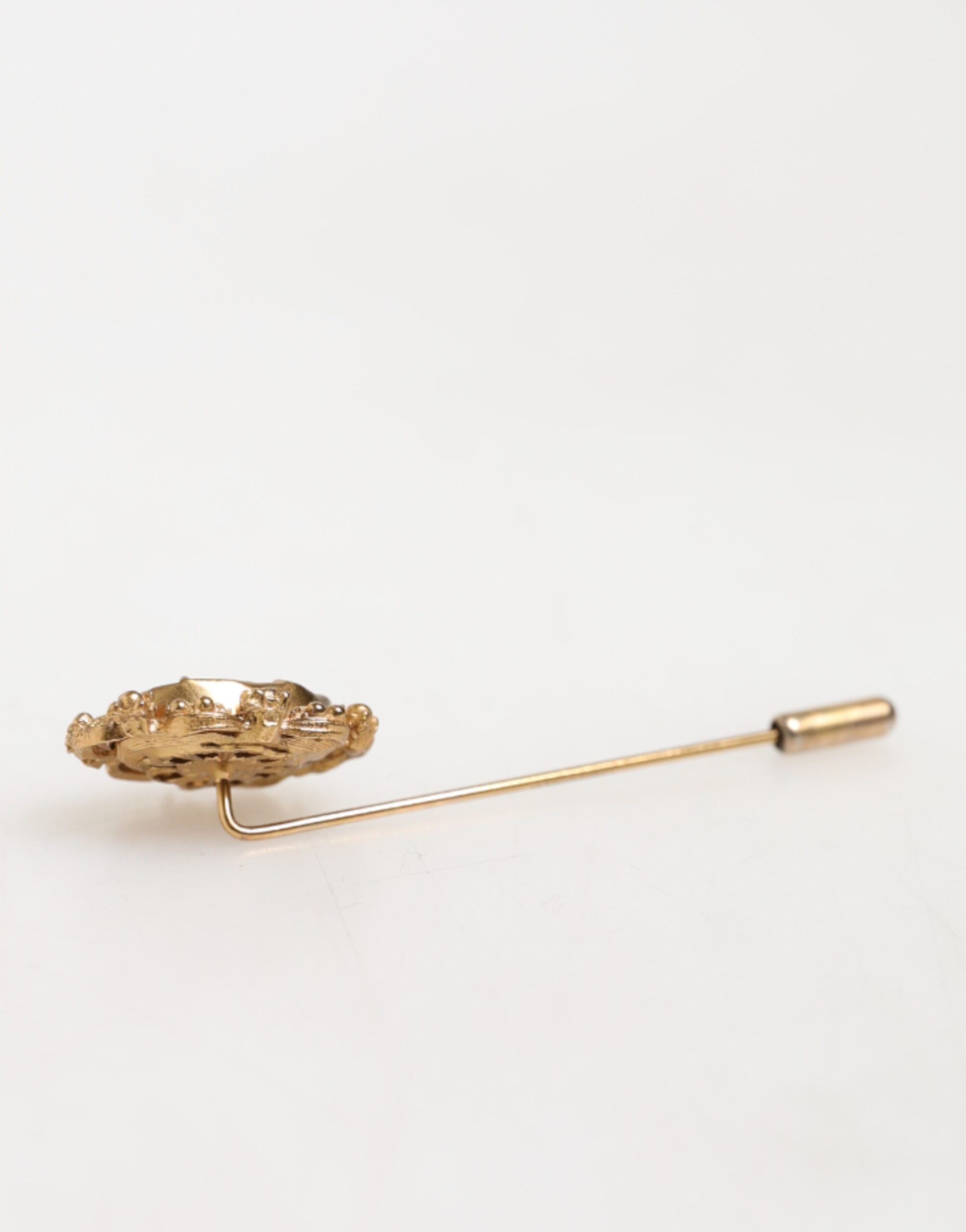 Dolce & Gabbana Gold Tone Green Stone Antique Men Accessory Brooch Men's Pin
